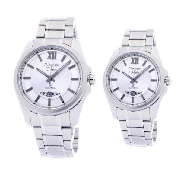 Alexandre Christie AC 8473 Silver White Couple